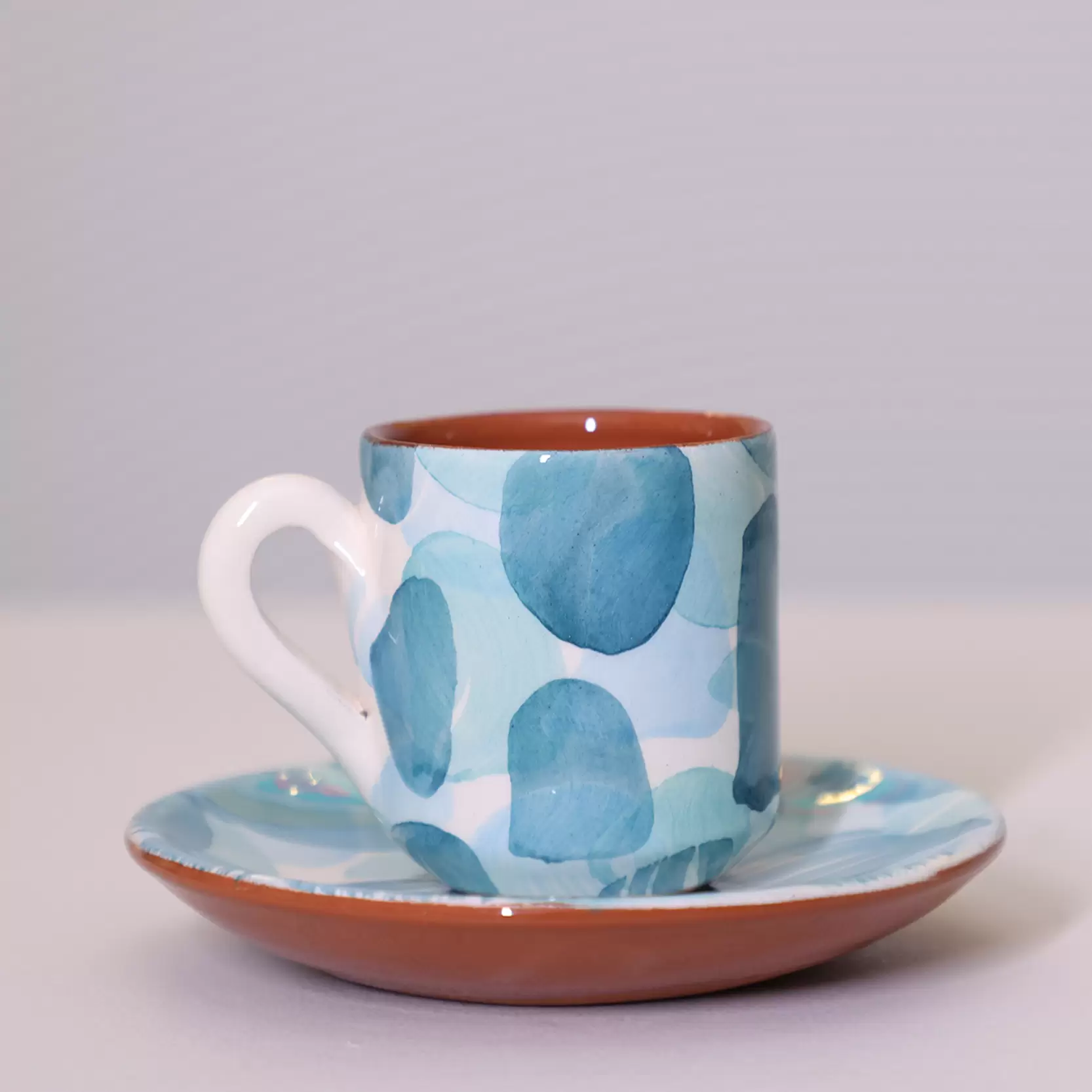100770 FAN ESPRESSO CUP & SAUCER TEAL MIX